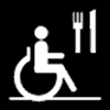 Symbole d'accessibilité : Restaurant accessible aux fauteuils roulants