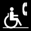 Symbole d'accessibilité : Téléphone accessible aux fauteuils roulants