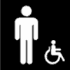 Symbole d'accessibilité : Toilettes accessibles aux fauteuils roulants