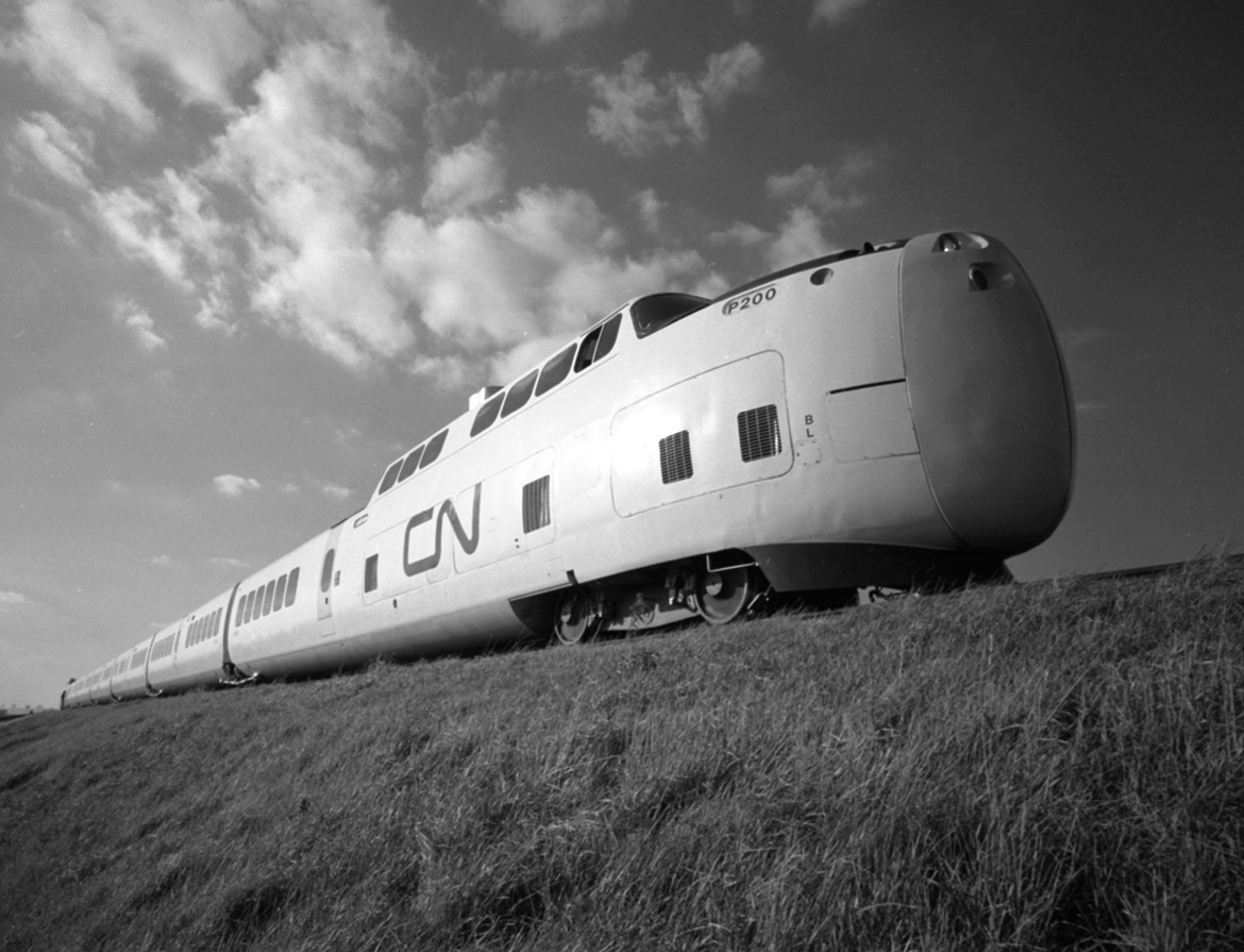 Photo: The Turbo Train under testing in Saint-Hyacinthe, Québec 1967, Photographer: J. Famery, CSTM/CN000564