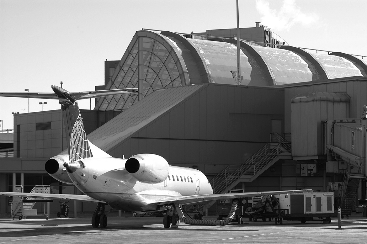 Photo: Airplane parked at Terminal 3 of the Toronto Pearson International Airport, Ontario